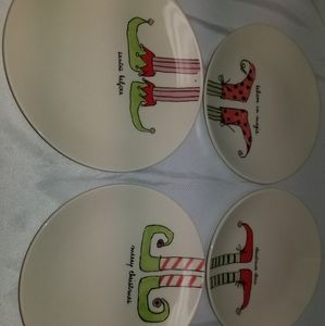 Rae Dunn Christmas plates 4 piece